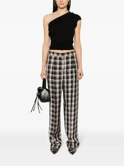 MSGM - Потници - Black One Shoulder Top - Love|Labels