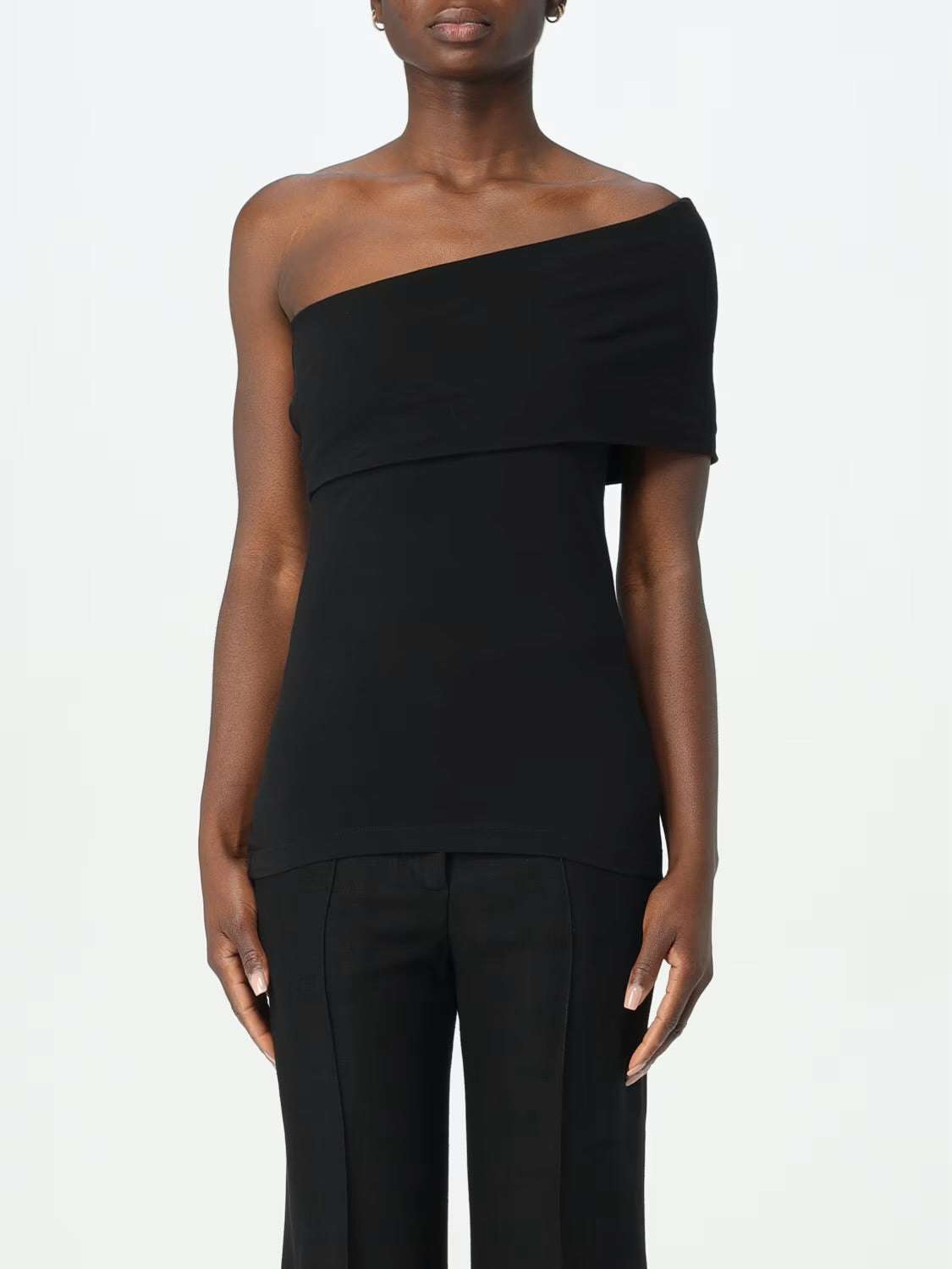 MSGM - Потници - Black One Shoulder Top - Love|Labels