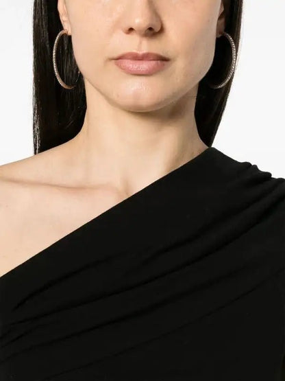 MSGM - Потници - Black One Shoulder Top - Love|Labels