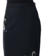 MSGM - Поли - Black Swans Skirt - Love|Labels