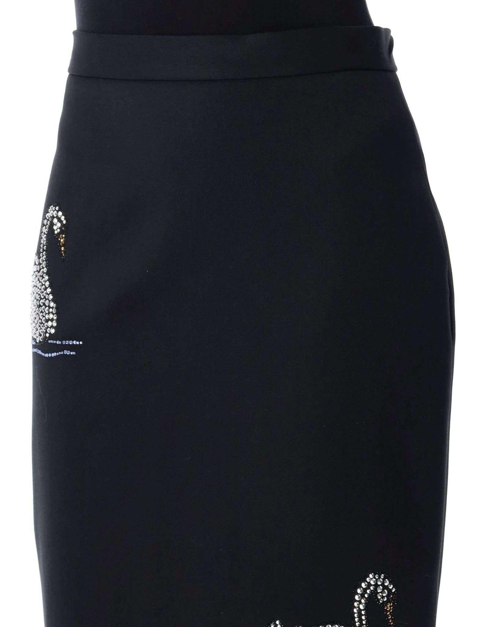 MSGM - Поли - Black Swans Skirt - Love|Labels