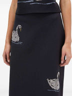 MSGM - Поли - Black Swans Skirt - Love|Labels