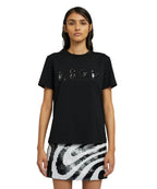 MSGM - Тениски - Black T-shirt Strass Logo - Love|Labels