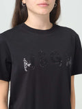 MSGM - Тениски - Black T-shirt Strass Logo - Love|Labels