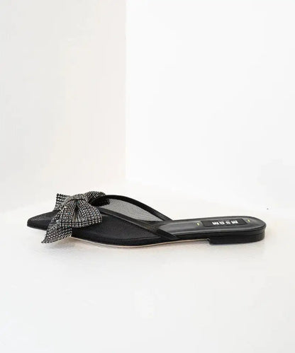 MSGM - Обувки - Crystal Embellished Bow Mules - Love|Labels