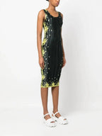 MSGM - Рокли - Floral Print Waffle Effect Dress - Love|Labels