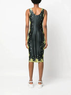 MSGM - Рокли - Floral Print Waffle Effect Dress - Love|Labels