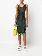 MSGM - Рокли - Floral Print Waffle Effect Dress - Love|Labels