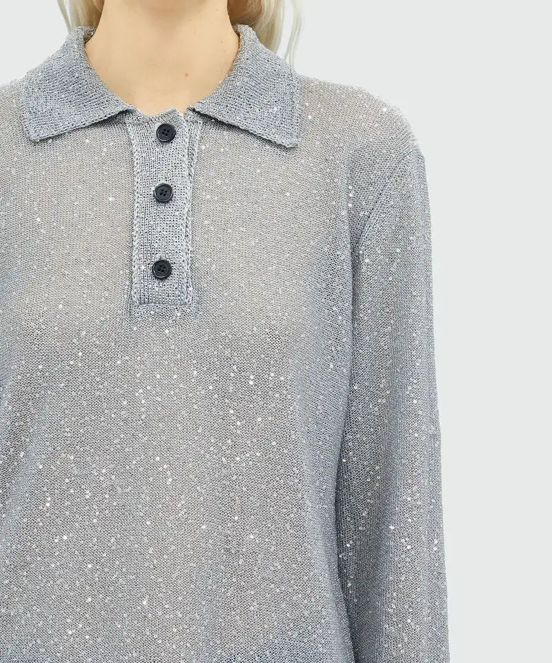 MSGM - Блузи - Glitter Polo Shirt - Love|Labels