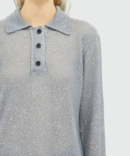 MSGM - Блузи - Glitter Polo Shirt - Love|Labels