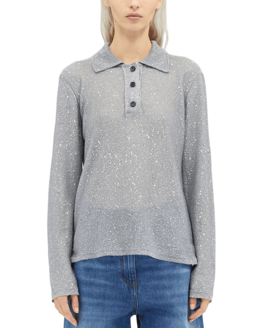 MSGM - Блузи - Glitter Polo Shirt - Love|Labels