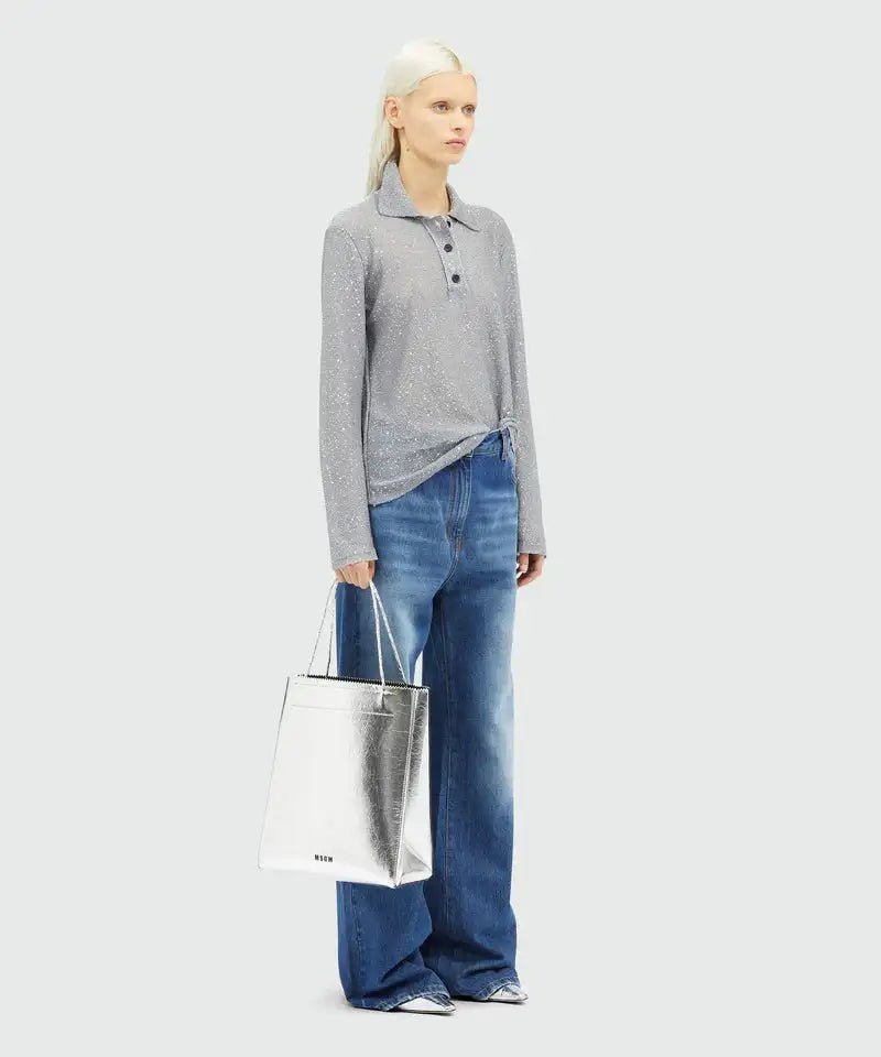 MSGM - Блузи - Glitter Polo Shirt - Love|Labels