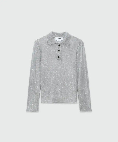 MSGM - Блузи - Glitter Polo Shirt - Love|Labels