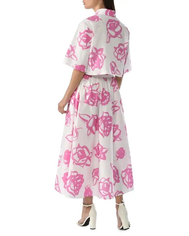 MSGM - Поли - Graphic Roses Midi Skirt - Love|Labels