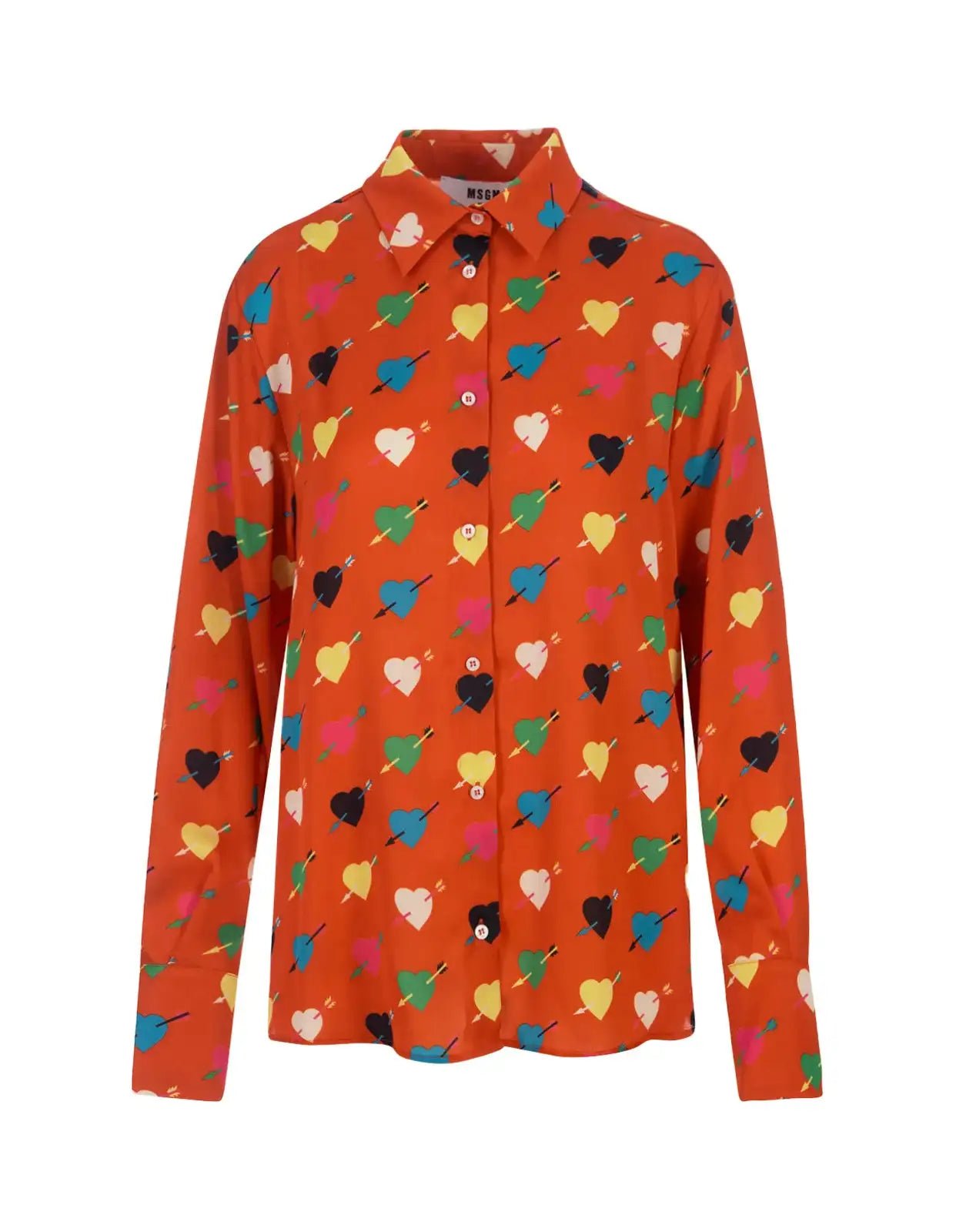 MSGM - Ризи - Heart - Print Shirt - Love|Labels