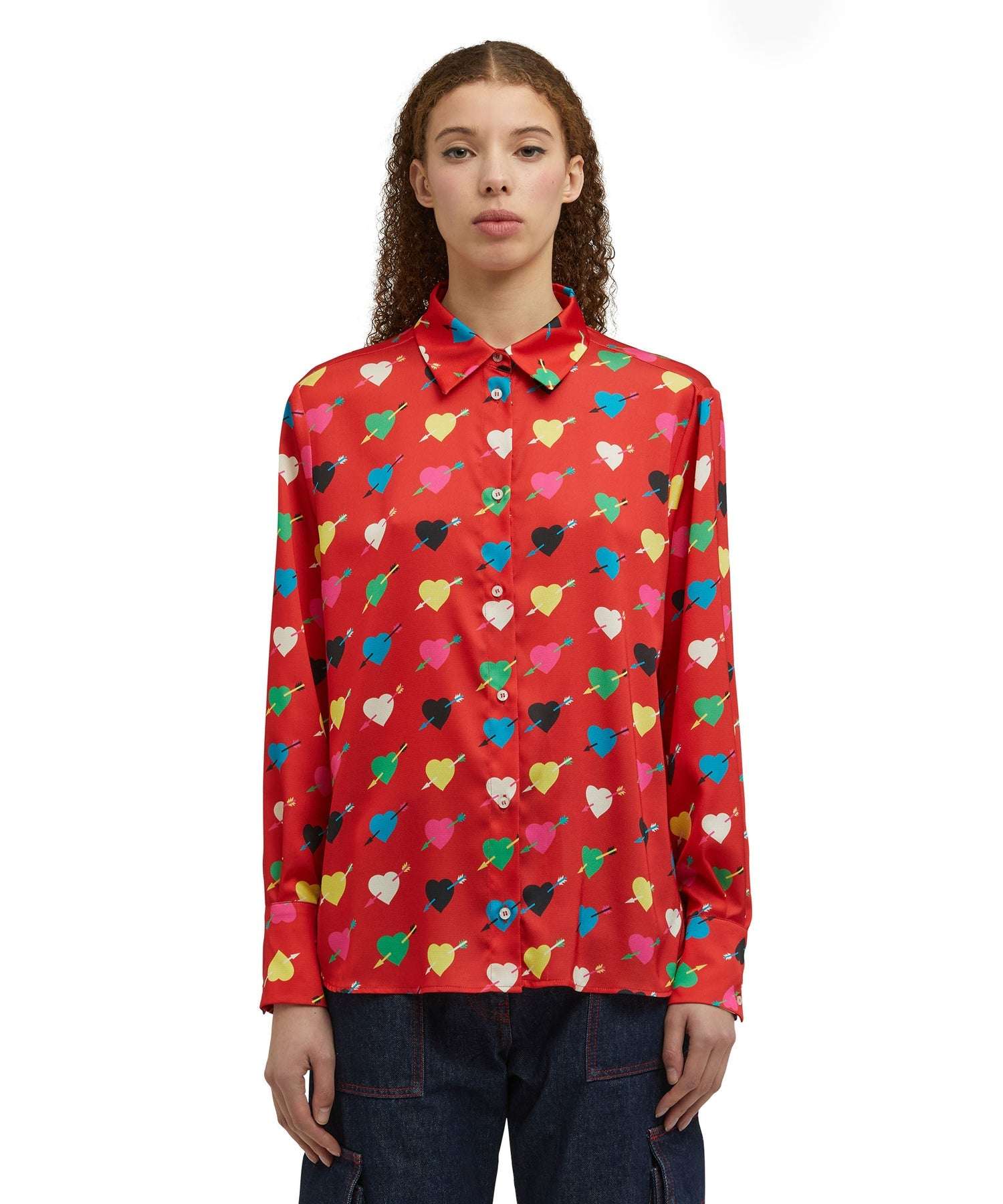 MSGM - Ризи - Heart - Print Shirt - Love|Labels