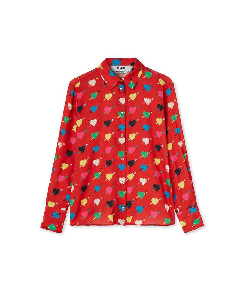 MSGM - Ризи - Heart - Print Shirt - Love|Labels