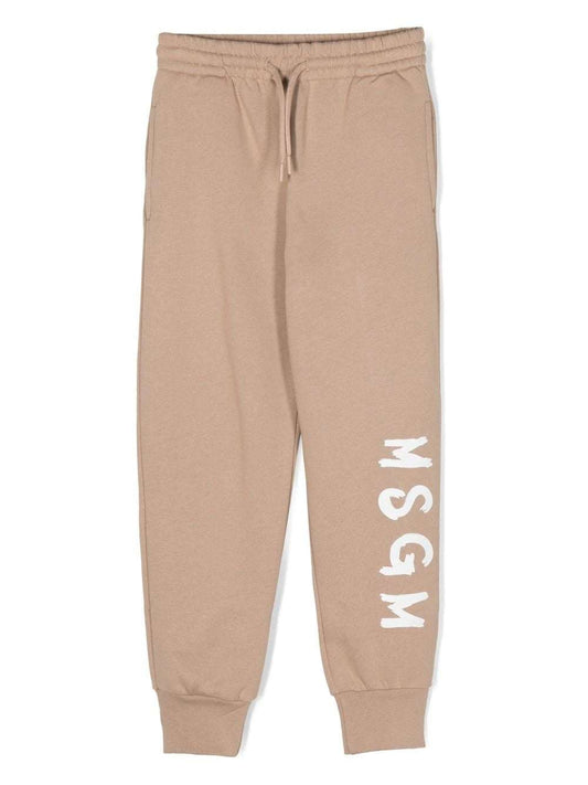 MSGM Kids - Панталони - Beige Print Joggers - Love|Labels