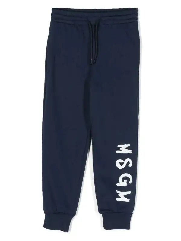 MSGM Kids - Панталони - Blue Logo Joggers - Love|Labels