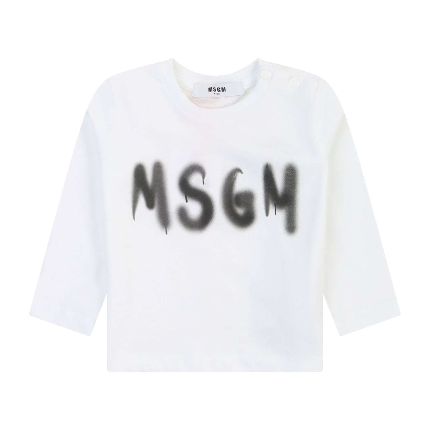 MSGM Kids - Блузи - White Long - Sleeve T-Shirt - Love|Labels