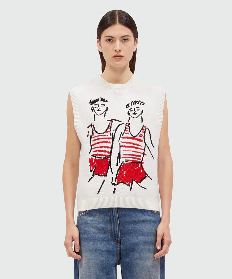MSGM - Блузи - Knitted Top With Graphics - Love|Labels