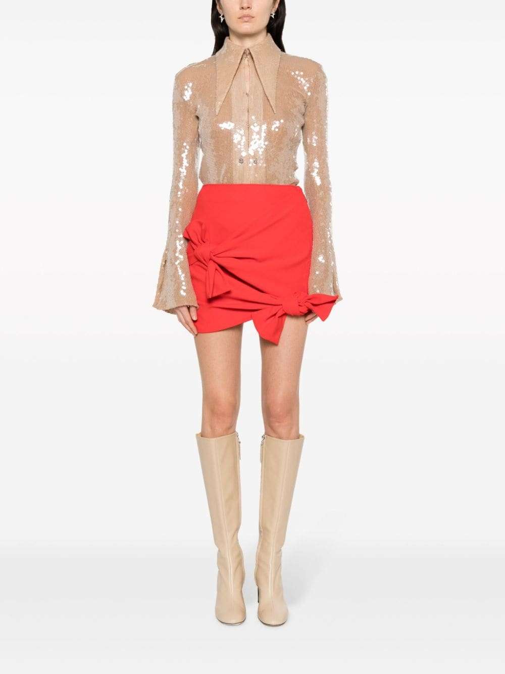 MSGM - Поли - Knot - Detail Fitted Miniskirt - Love|Labels