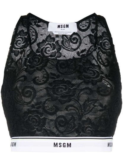 MSGM - Бельо - Сутиени - Lace Brassiere with Elastic Band - Love|Labels
