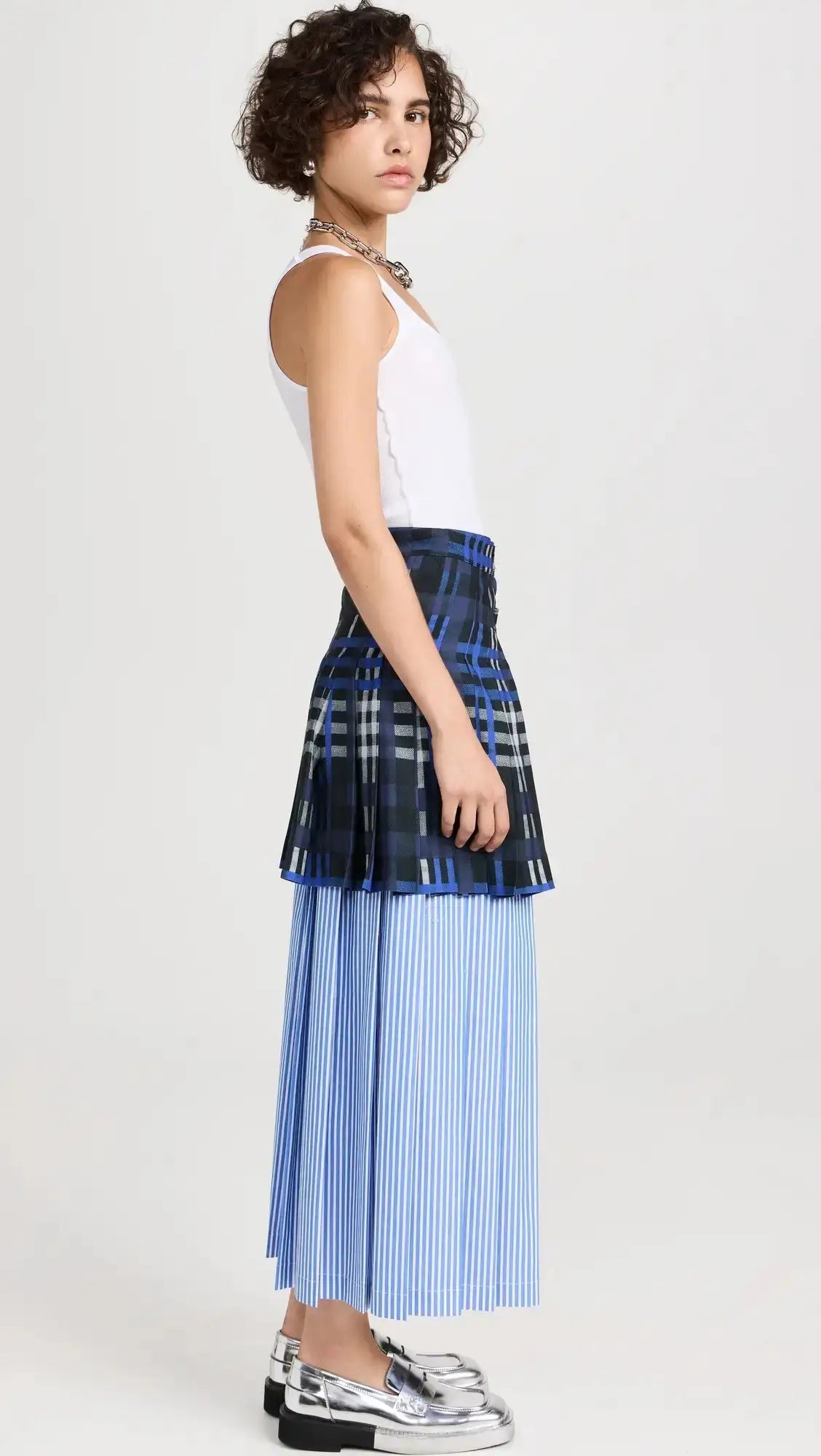 MSGM - Поли - Layered Asymmetric Midi Skirt - Love|Labels