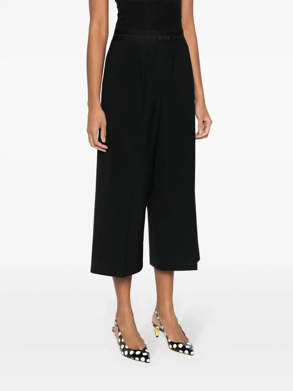 MSGM - Панталони - Logo - Waistband Cropped Trousers - Love|Labels