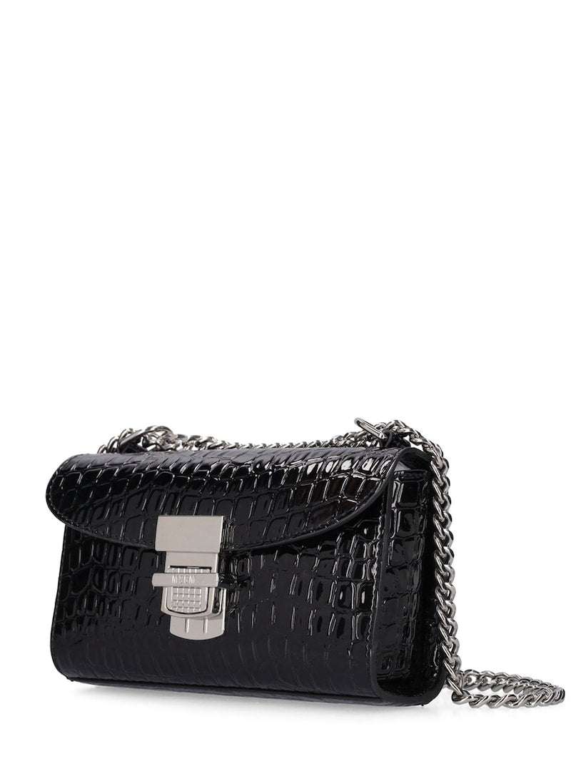 MSGM - Аксесоари - Чанти - Mini Croco Black Bag - Love|Labels