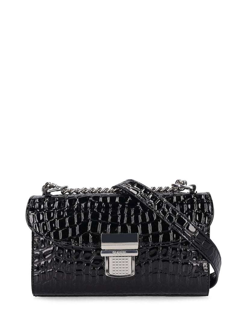 MSGM - Аксесоари - Чанти - Mini Croco Black Bag - Love|Labels