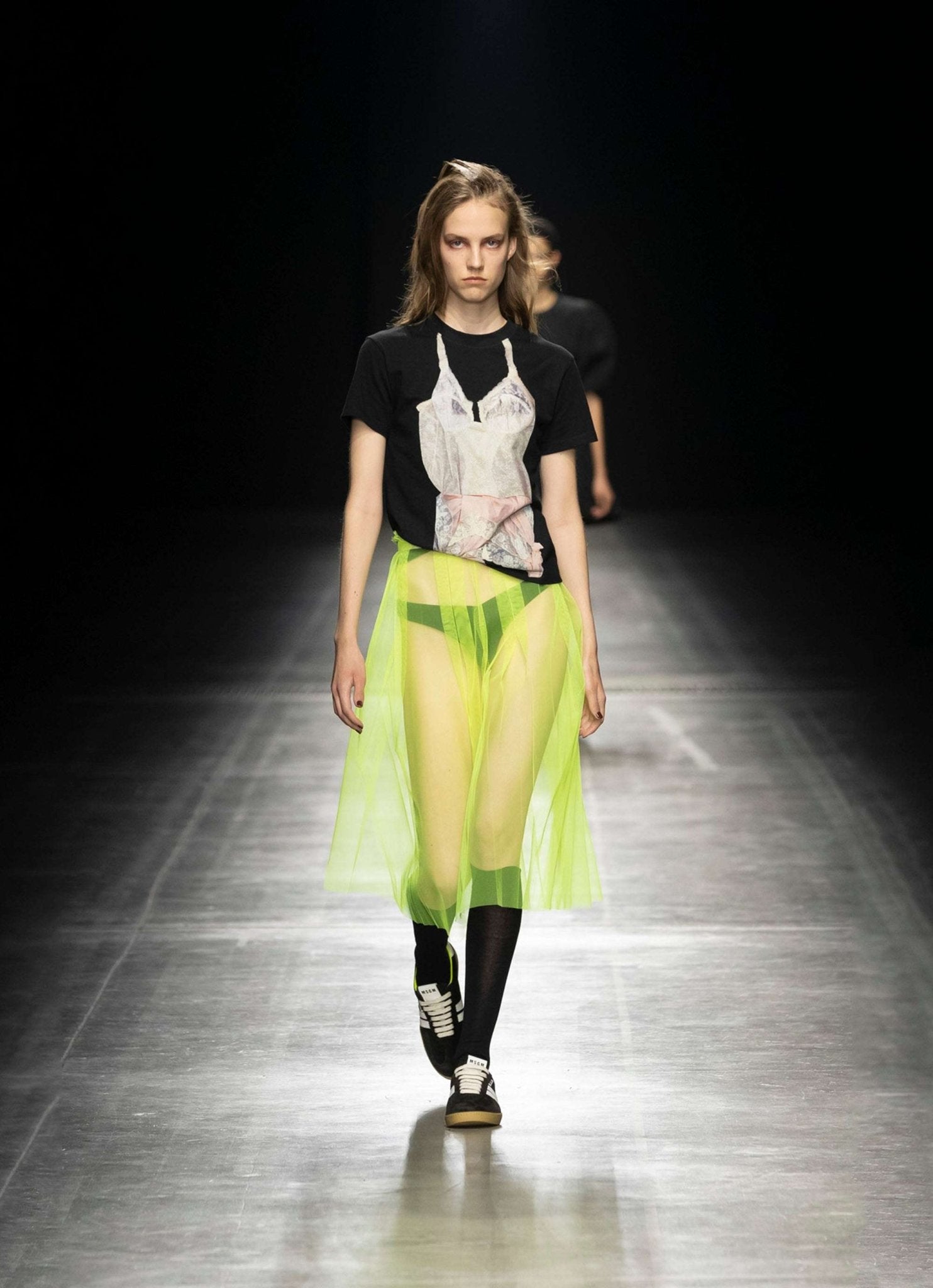 MSGM - Поли - Neon Transperant Tulle Skirt - Love|Labels