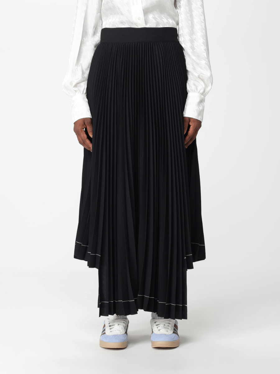 MSGM - Поли - Pleated Asymmetric Long Skirt - Love|Labels