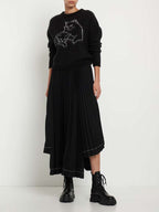 MSGM - Поли - Pleated Asymmetric Long Skirt - Love|Labels