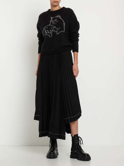 MSGM - Поли - Pleated Asymmetric Long Skirt - Love|Labels