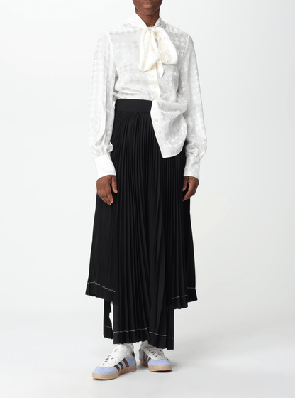MSGM - Поли - Pleated Asymmetric Long Skirt - Love|Labels