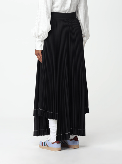 MSGM - Поли - Pleated Asymmetric Long Skirt - Love|Labels