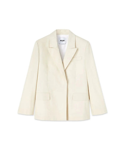 MSGM - Сака - Poplin Cotton Single - Breasted Jacket - Love|Labels