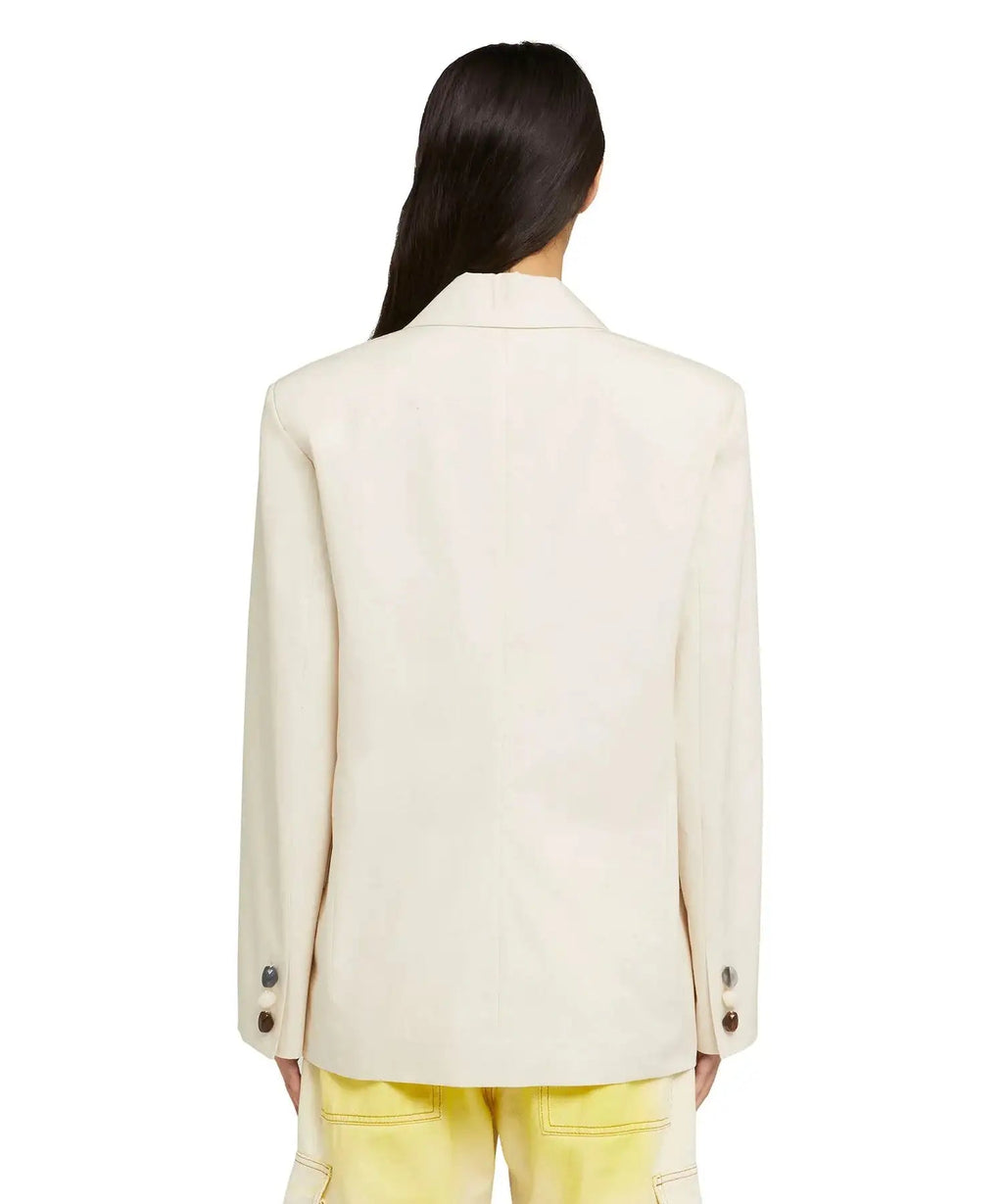 MSGM - Сака - Poplin Cotton Single - Breasted Jacket - Love|Labels