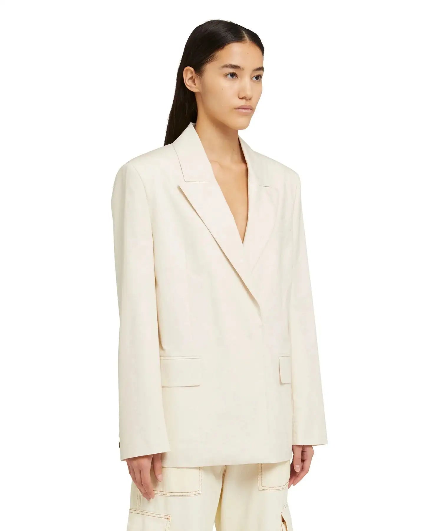 MSGM - Сака - Poplin Cotton Single - Breasted Jacket - Love|Labels