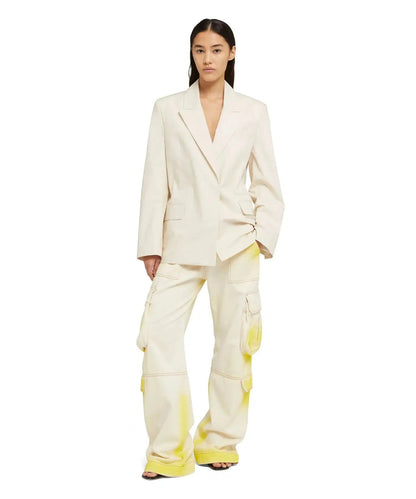 MSGM - Сака - Poplin Cotton Single - Breasted Jacket - Love|Labels