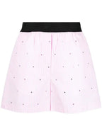 MSGM - Шорти - Rhinestone - Embellished Striped Shorts - Love|Labels