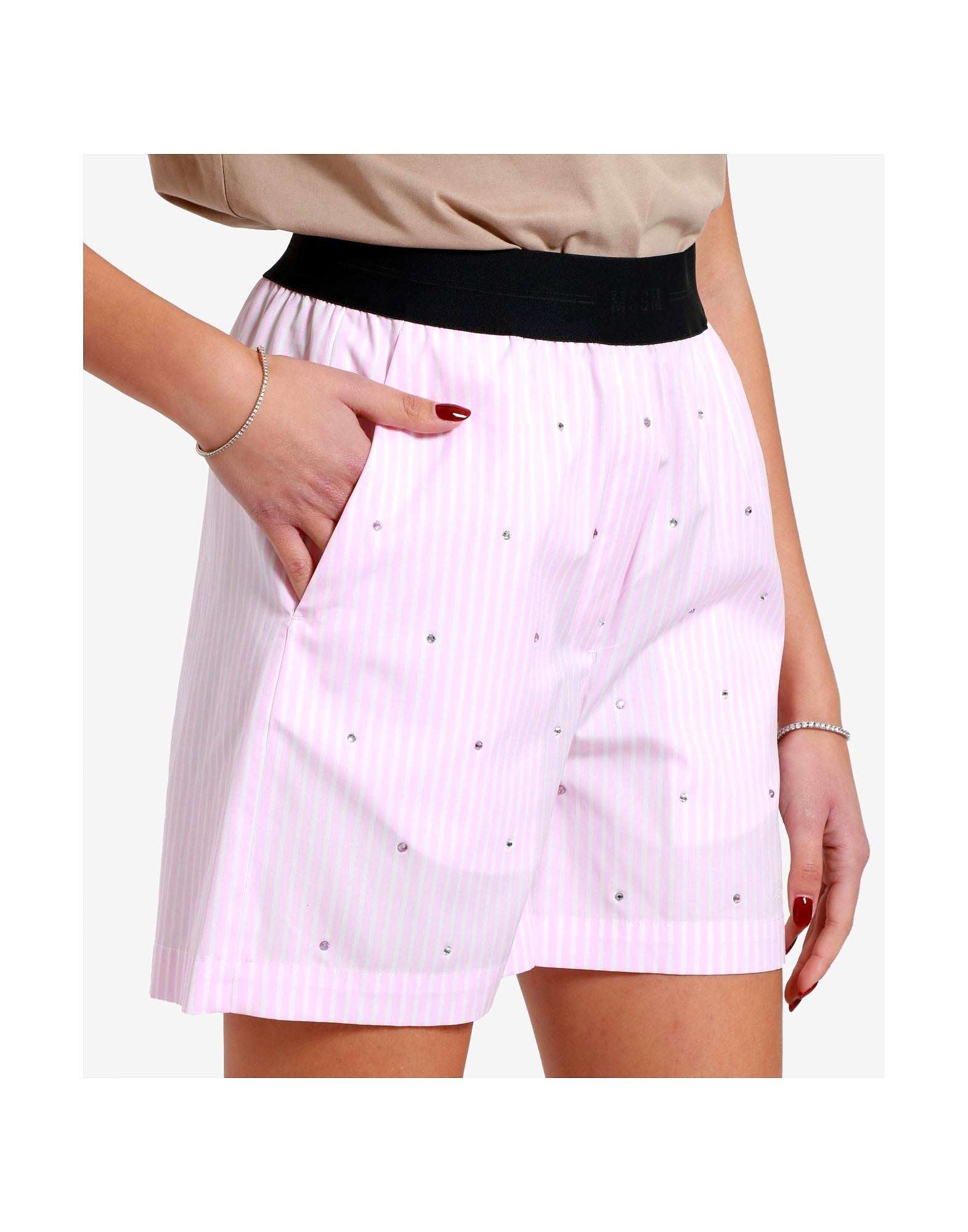 MSGM - Шорти - Rhinestone - Embellished Striped Shorts - Love|Labels