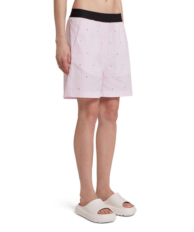 MSGM - Шорти - Rhinestone - Embellished Striped Shorts - Love|Labels