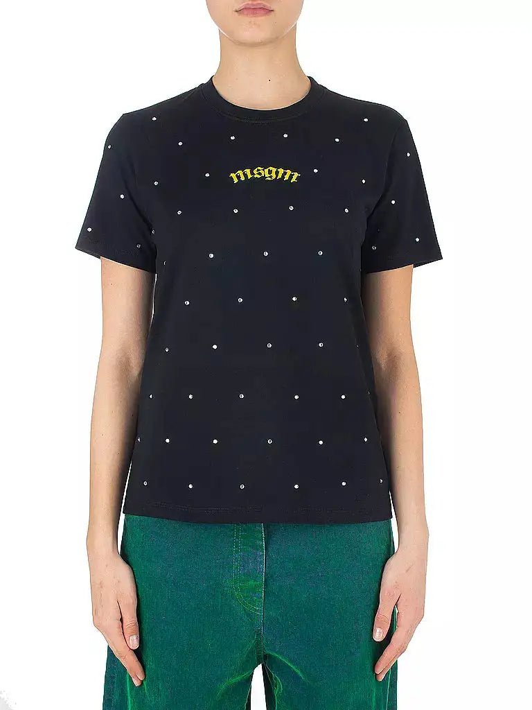 MSGM - Тениски - Rhinestone - Embellished T-shirt - Love|Labels