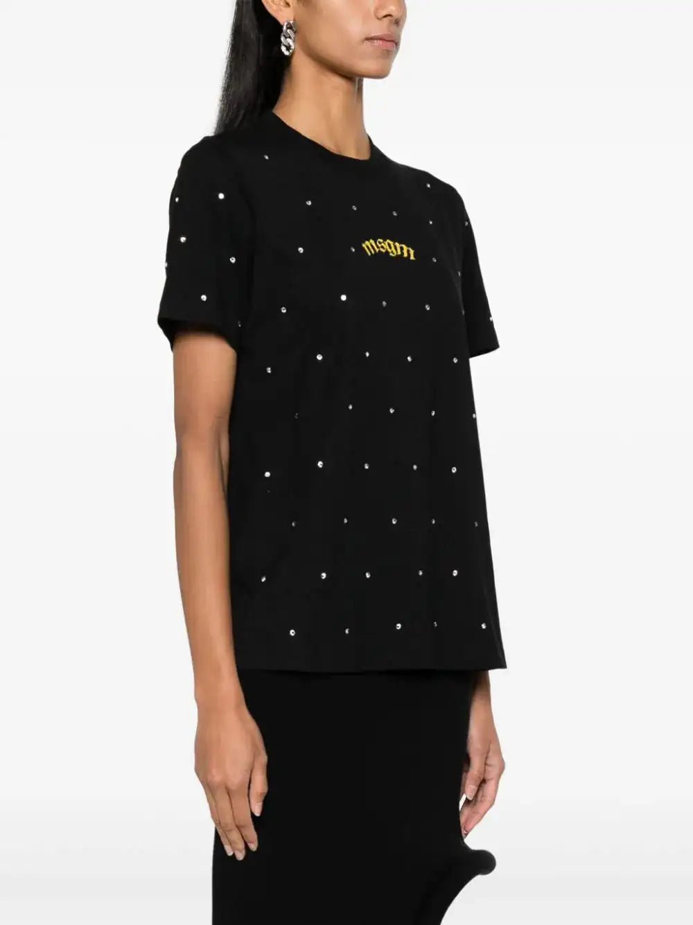 MSGM - Тениски - Rhinestone - Embellished T-shirt - Love|Labels