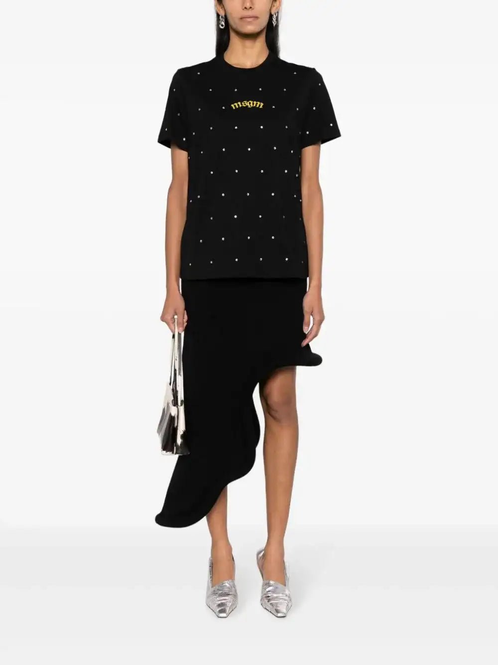MSGM - Тениски - Rhinestone - Embellished T-shirt - Love|Labels