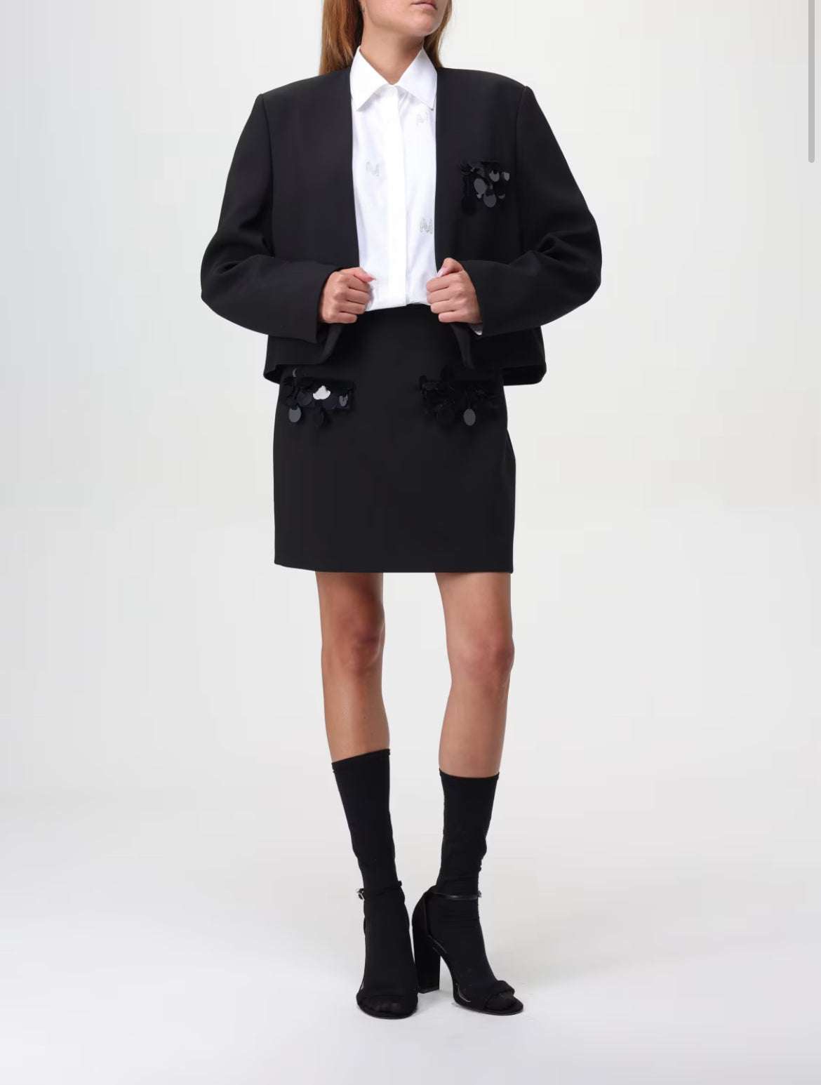 MSGM - Поли - Sequin Detailed Skirt - Love|Labels