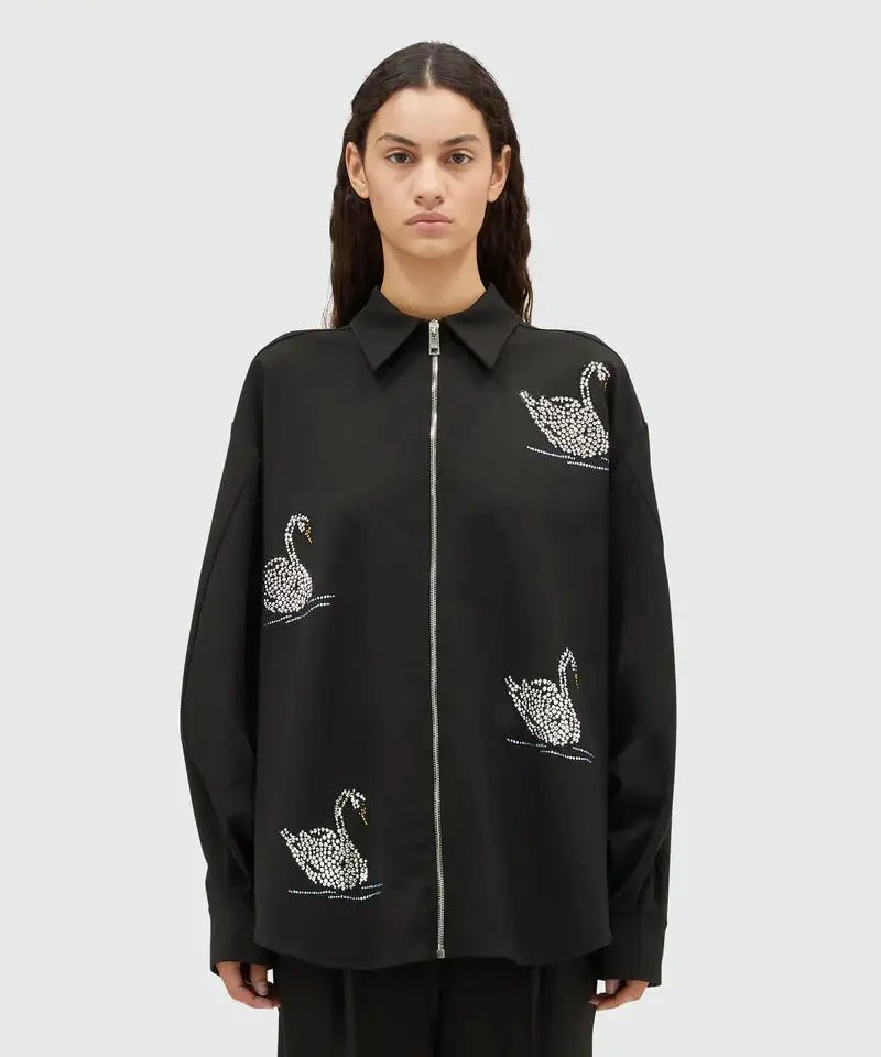 MSGM - Swan Black Shirt - Love|Labels