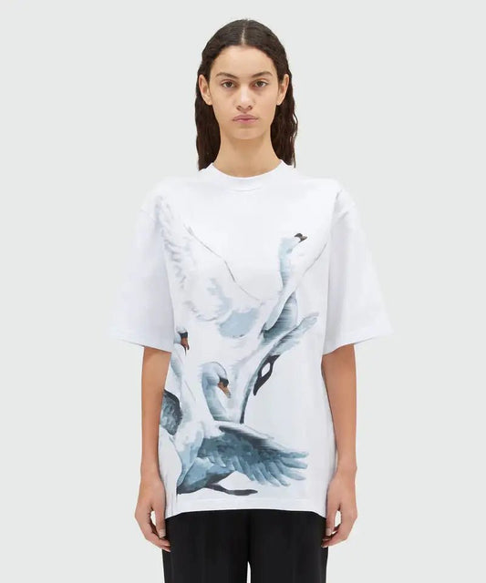 MSGM - Тениски - Swans Print T-Shirt - Love|Labels